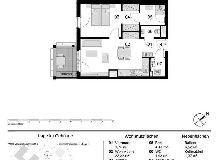 Wohnung zum Kauf - Erstbezug provisionsfrei 427.000 € 2 Zimmer 51,9 m² 1. Geschoss Obere Donaustraße Wien 1020