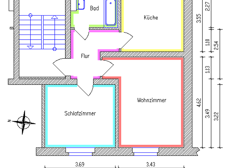 Wohnung zur Miete 333 € 2 Zimmer 51,3 m² 2. Geschoss Kreherstr. 81 Gablenz Chemnitz 09127