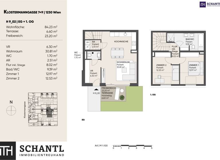 WG-Zimmer zum Kauf - Erstbezug 485.000 € 3 Zimmer 84,2 m² EG Klostermanngasse Wien 1230