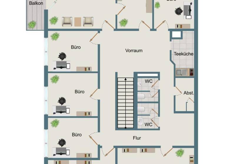 Bürofläche zur Miete provisionsfrei 2.150 € 7 Zimmer 180 m² Bürofläche Böblingen 71034