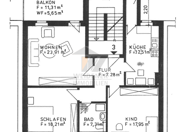 Wohnung zur Miete 709 € 3 Zimmer 94,6 m² 2. Geschoss frei ab sofort Arminiusstraße 7 Debschwitz Gera 07548