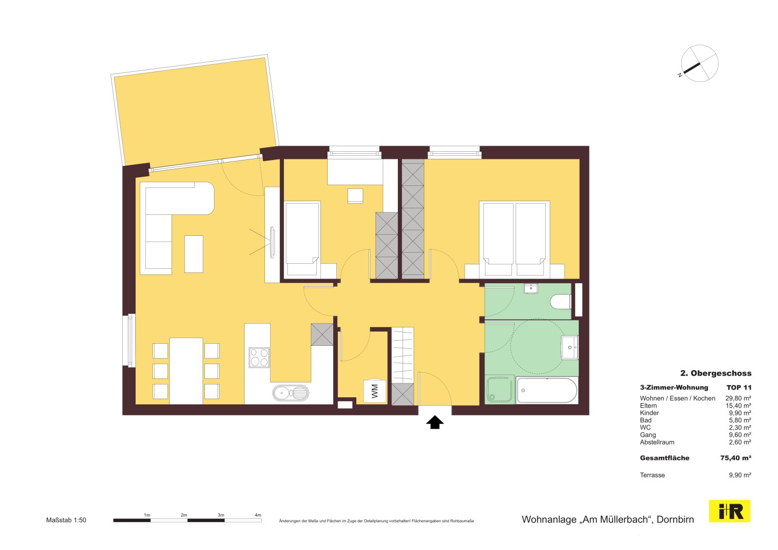 Wohnung zum Kauf 399.000 € 3 Zimmer 75,4 m²<br/>Wohnfläche 2.<br/>Geschoss Dornbirn 6850