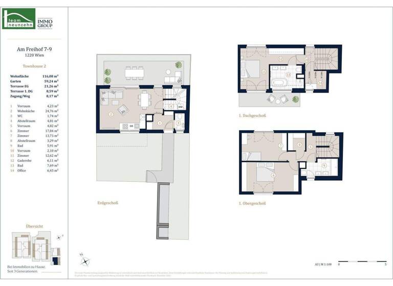 Haus zum Kauf - Erstbezug 735.081 € 4 Zimmer 116,9 m² Am Freihof 7-9 Wien 1220