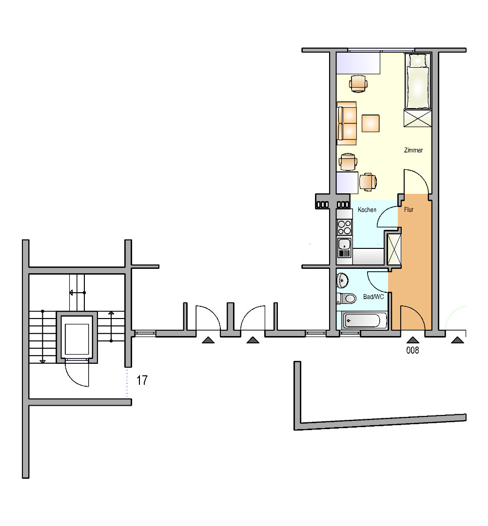 Wohnung zur Miete 246 € 1 Zimmer 32,7 m²<br/>Wohnfläche 2.<br/>Geschoss 01.02.2025<br/>Verfügbarkeit Markt 17 Altstadt Remscheid 42853