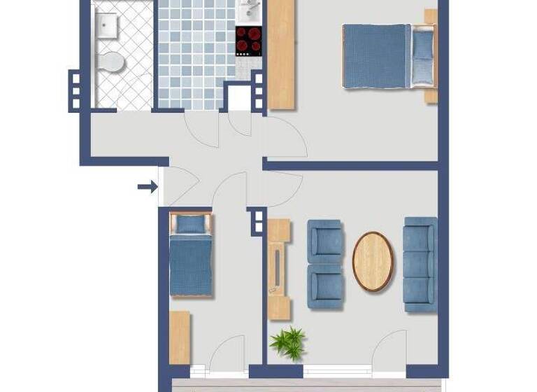 Wohnung zum Kauf provisionsfrei 131.000 € 2,5 Zimmer 58,7 m² 2. Geschoss Köhlerhof 9 Gröpelingen Bremen 28237