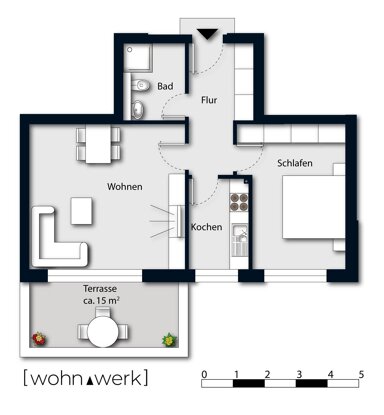 Terrassenwohnung zur Miete 1.000 € 2 Zimmer 62,5 m² EG frei ab 01.02.2025 Friedhofsweg 9 Quickborn 25451