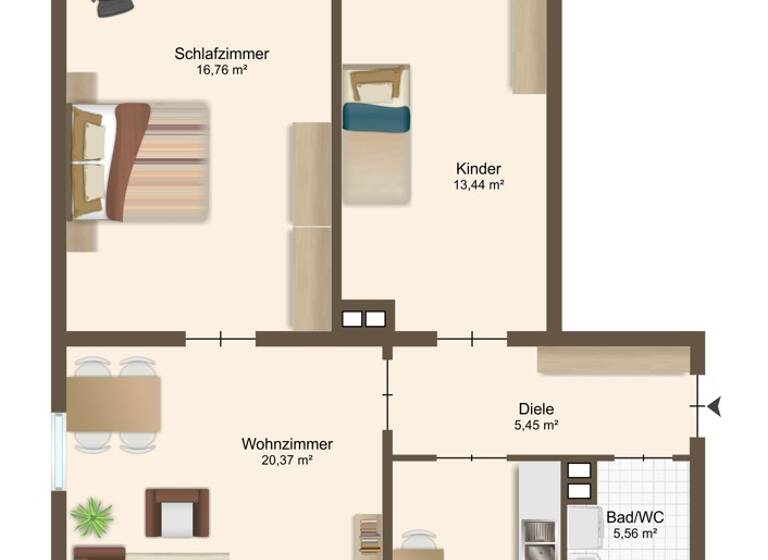 Wohnung zum Kauf 145.000 € 3 Zimmer 70 m²<br/>Wohnfläche 2.<br/>Geschoss ab sofort<br/>Verfügbarkeit Amberg Amberg 92224