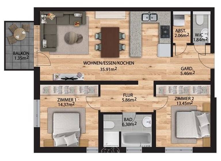 Wohnung zum Kauf 320.000 € 3 Zimmer 86,6 m²<br/>Wohnfläche Rainbachstraße 8 Grünenwört Wertheim/Grünenwört 97877