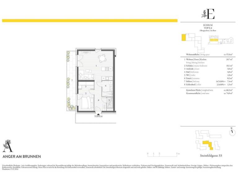 Wohnung zum Kauf - Erstbezug 243.000 € 2 Zimmer 1. Geschoss Hollabrunn 2020