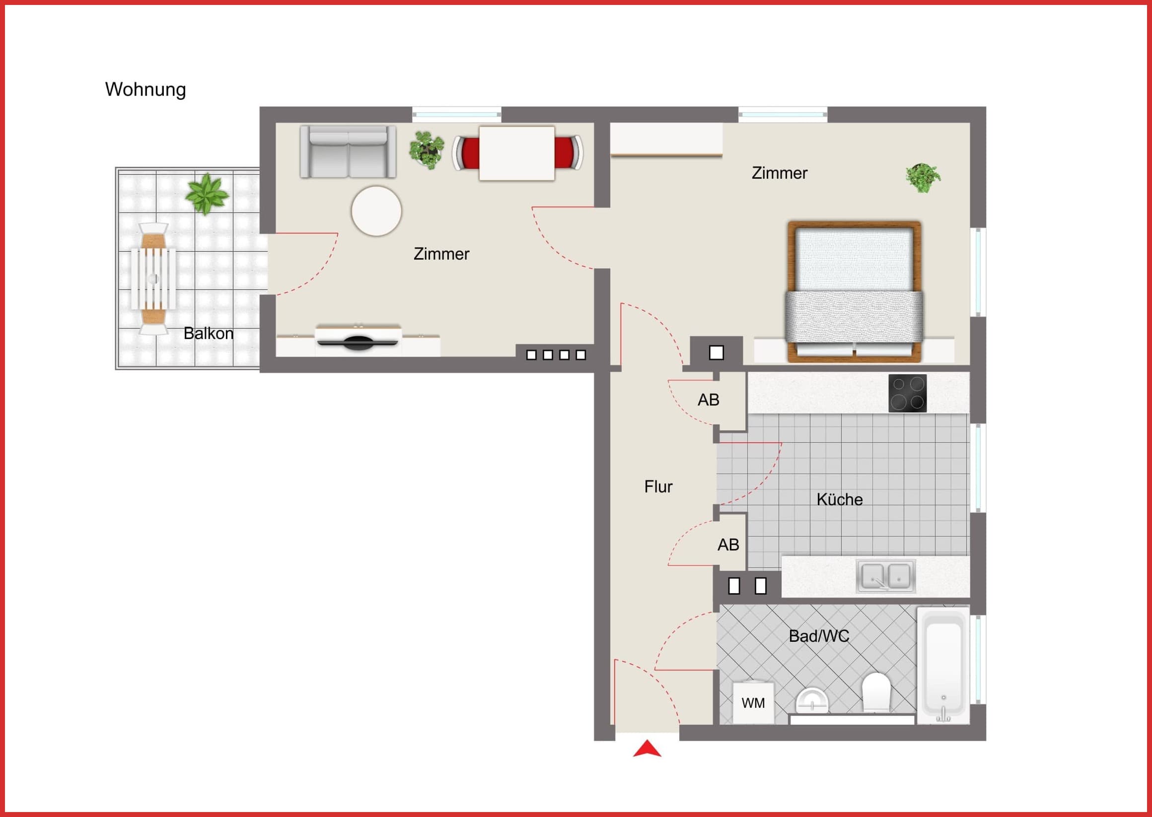 Wohnung zur Miete 330 € 2 Zimmer 54,7 m²<br/>Wohnfläche ab sofort<br/>Verfügbarkeit Finsterwalde Finsterwalde 03238