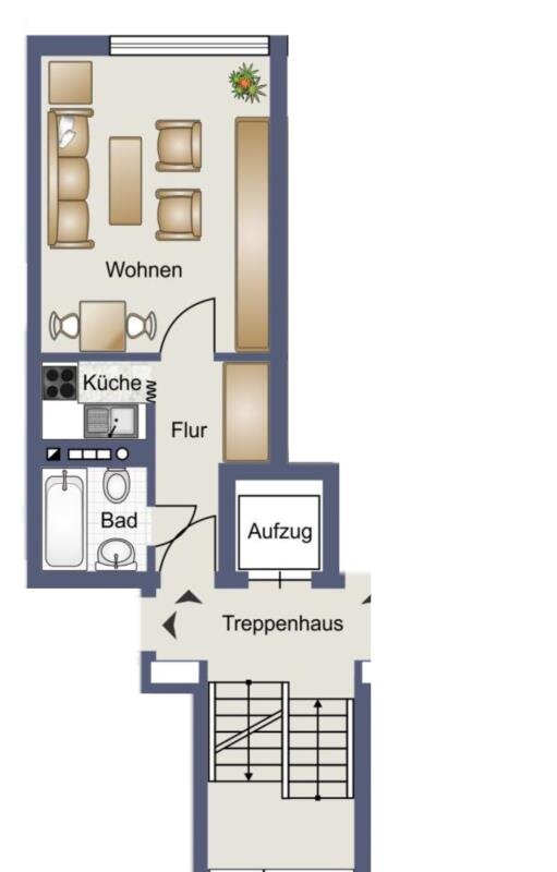 Wohnung zur Miete 532 € 1 Zimmer 27 m²<br/>Wohnfläche 4.<br/>Geschoss Mooshof Nürnberg 90411