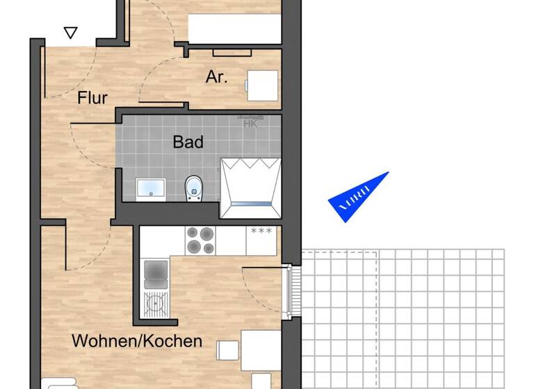Wohnung zur Miete - Erstbezug 664 € 2 Zimmer 55,3 m² 3. Geschoss frei ab 01.04.2026 Sonnenkamp Allee 10 Reislingen Wolfsburg 38446