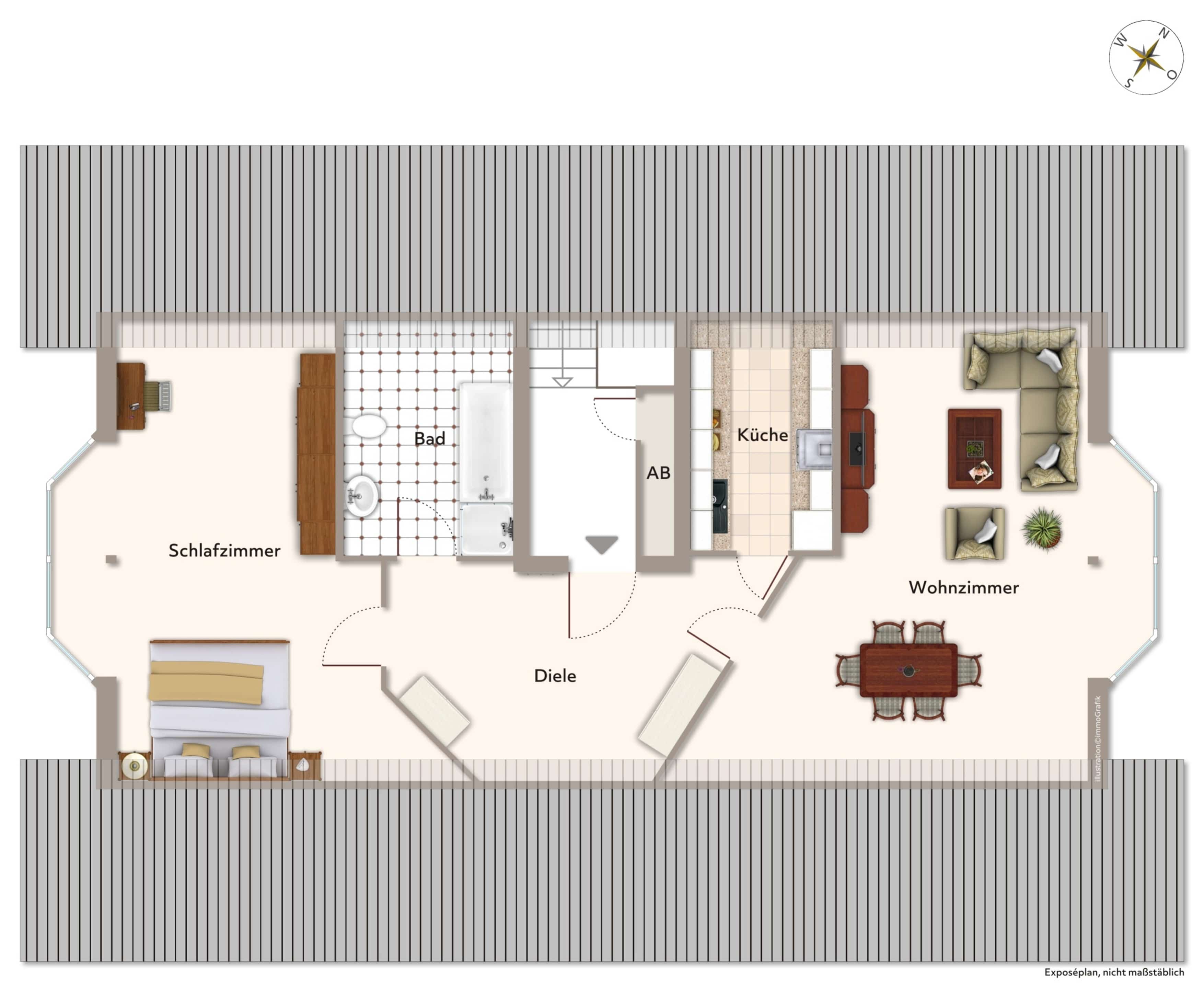 Wohnung zur Miete 465 € 2 Zimmer 77,8 m²<br/>Wohnfläche 2.<br/>Geschoss ab sofort<br/>Verfügbarkeit Wiesenweg 5a Steinwiese Magdeburg 39114