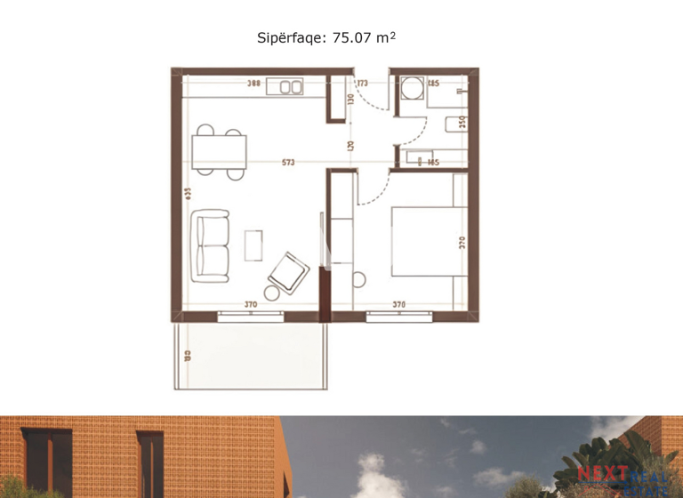 Studio zum Kauf 90.084 € 2 Zimmer 75,1 m² 1. Geschoss Golem Durrës 2002