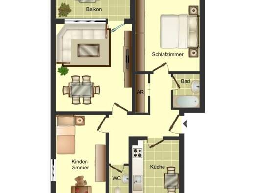 Wohnung zur Miete 549 € 3,5 Zimmer 74,6 m² 2. Geschoss frei ab 01.12.2026 Königsberger Straße 20 Weddinghofen Bergkamen 59192