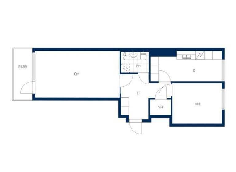 Wohnung zum Kauf 64.000 € 2 Zimmer 58 m² 2. Geschoss Puutarhakatu 5 Tornio 95400