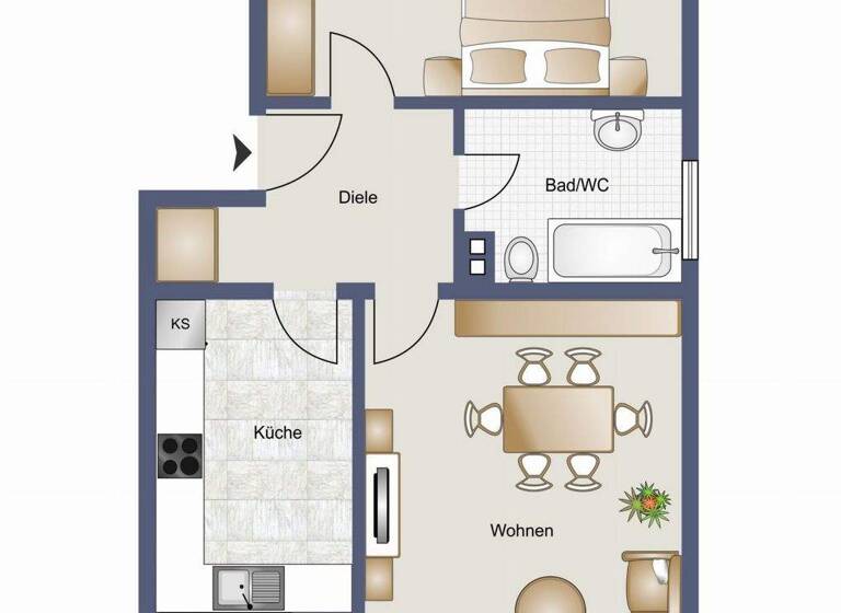 Wohnung zum Kauf 188.500 € 2 Zimmer 62 m² Hochdorf 73269