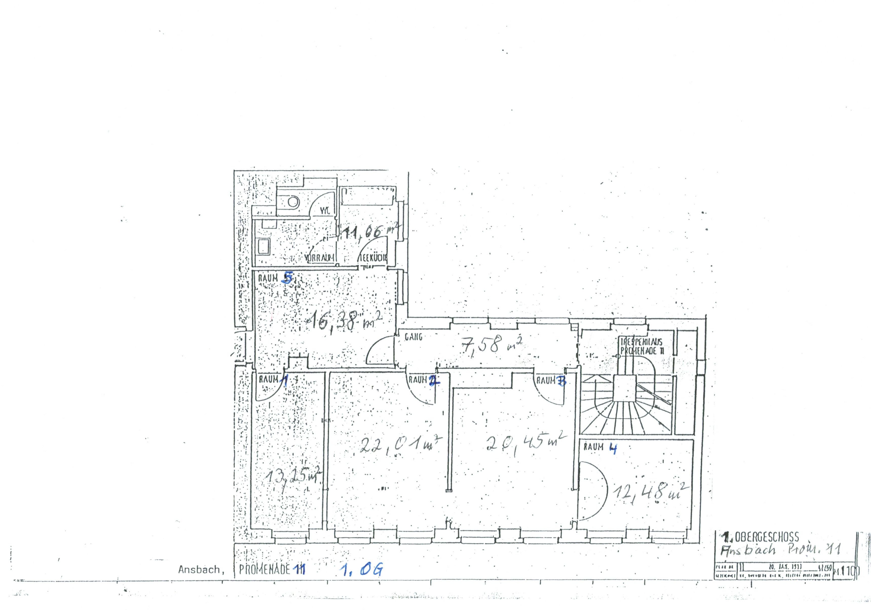 Bürofläche zur Miete provisionsfrei 1.135 € 5 Zimmer 103 m²<br/>Bürofläche Promenade 11 Stadt Ansbach 91522