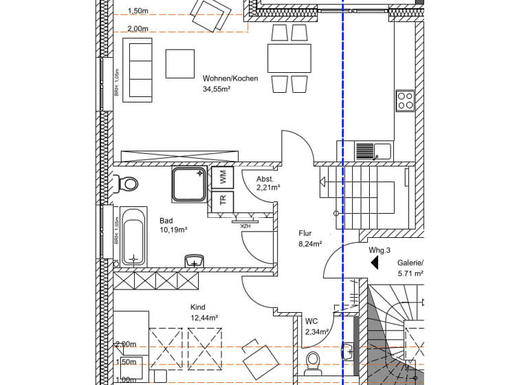 Maisonette zur Miete 1.330 € 3 Zimmer 109 m² Geschoss 1/2 frei ab 01.04.2026 Dorfstraße 1 B Hohnstorf Hohnstorf (Elbe) 21522