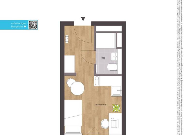 Studio zur Miete 559 € 1 Zimmer 19,6 m² 3. Geschoss frei ab sofort Bahnhofstraße / Reindelstraße Gleißbühl Nürnberg 90402