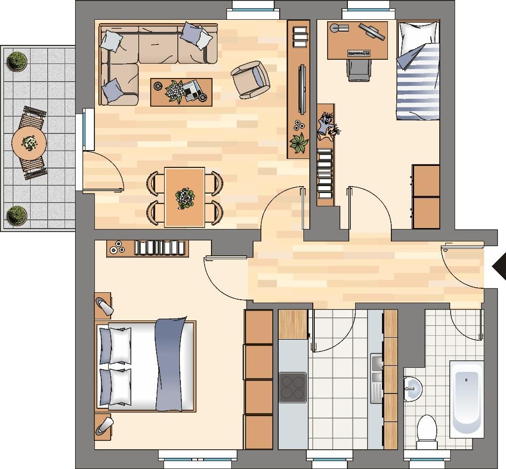 Wohnung zur Miete 479 € 3 Zimmer 59 m²<br/>Wohnfläche 2.<br/>Geschoss 22.11.2024<br/>Verfügbarkeit Neptunstraße 39 Bövinghausen Dortmund 44388