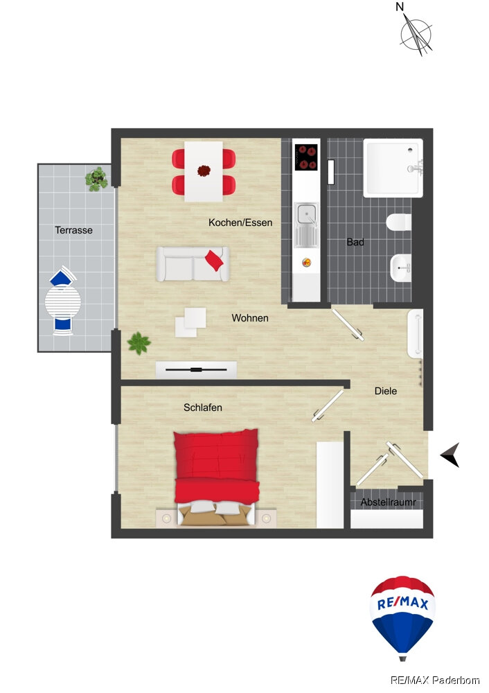 Wohnung zum Kauf provisionsfrei 229.000 € 2 Zimmer 51,3 m²<br/>Wohnfläche Wittler Straße 19 Schloß Neuhaus Paderborn / Schloß Neuhaus 33104