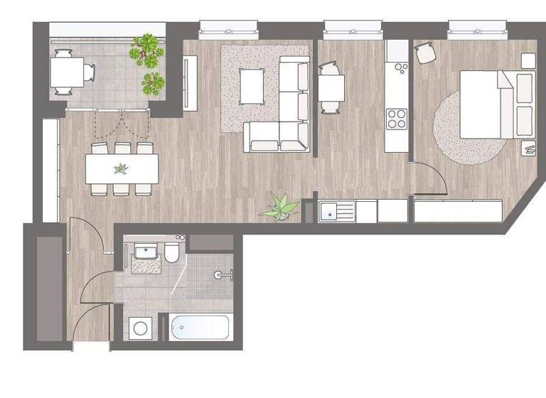 Wohnung zur Miete - Erstbezug 1.461 € 2 Zimmer 67,6 m² 10. Geschoss frei ab sofort Bonner Str. 168 Bayenthal Köln 50968