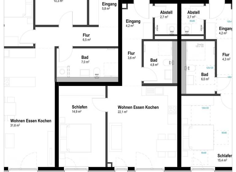Wohnung zum Kauf - Erstbezug provisionsfrei 333.600 € 2 Zimmer 55,6 m² Ludwigsfeld Neu-Ulm 89231