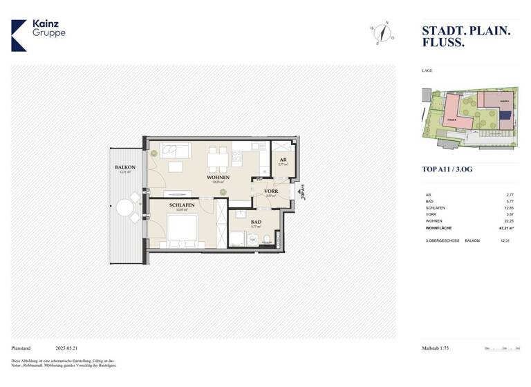 Wohnung zum Kauf - Erstbezug 400.000 € 2 Zimmer 47,2 m² Salzburg 5020