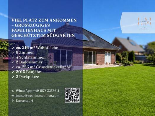 Einfamilienhaus zur Miete 2.900 € 6 Zimmer 216 m² 725 m² Grundstück Dassendorf 21521