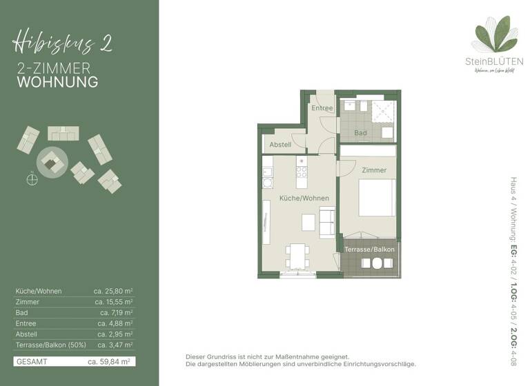 Wohnung zum Kauf provisionsfrei als Kapitalanlage geeignet 329.500 € 2 Zimmer 59,9 m²<br/>Wohnfläche Deutenbacher Straße 3 Stein Stein 90547