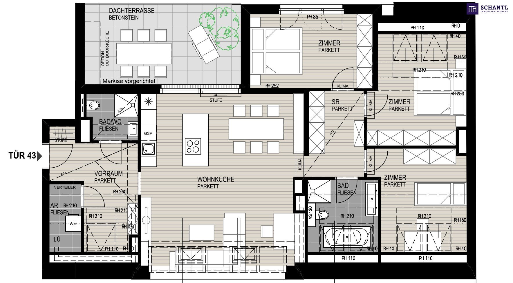 Penthouse zum Kauf provisionsfrei 795.000 € 4 Zimmer 114,7 m²<br/>Wohnfläche 5.<br/>Geschoss Breitenfurter Straße Wien 1120