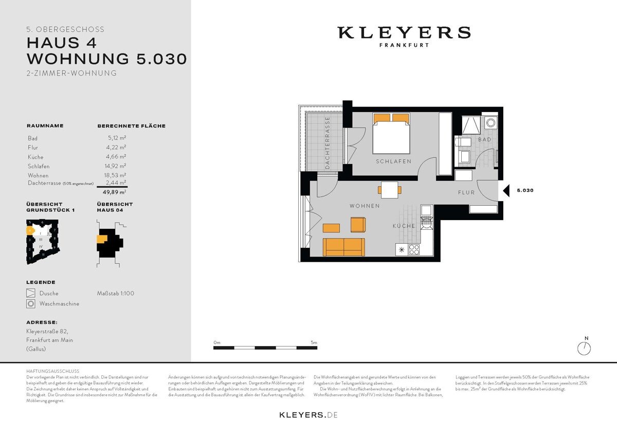 Wohnung zur Miete 1.190 € 2 Zimmer 49,9 m²<br/>Wohnfläche 5.<br/>Geschoss Gallus Frankfurt am Main / Gallusviertel 60326