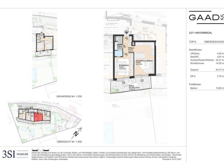 Wohnung zum Kauf - Erstbezug 426.000 € 2 Zimmer 45,8 m² 1. Geschoss Hinterbrühl 2371