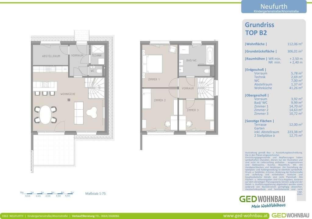 Reihenmittelhaus zur Miete 1.349 € 4 Zimmer 112,1 m²<br/>Wohnfläche 306 m²<br/>Grundstück Neufurth 3363