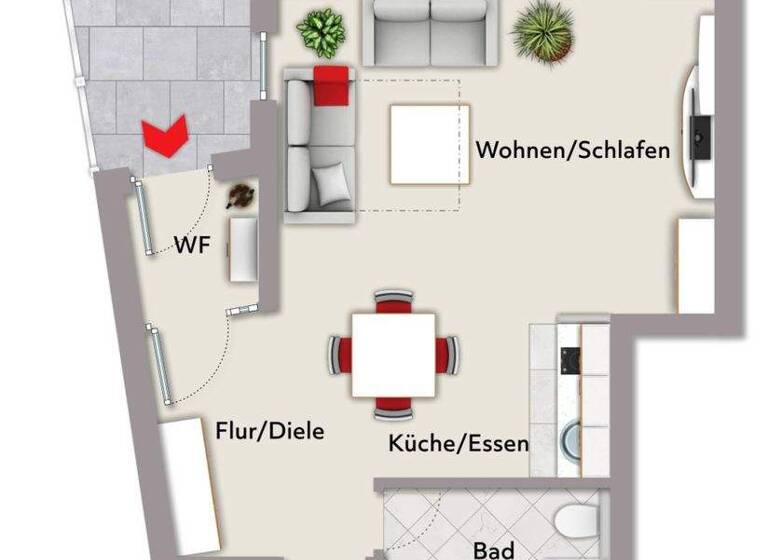 Terrassenwohnung zum Kauf 86.000 € 2 Zimmer 43 m² Bergheim Arnsberg 59755