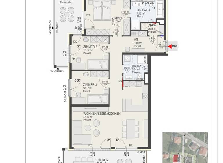 Wohnung zum Kauf 810.850 € 4 Zimmer 107,1 m² Innere Stadt Klagenfurt am Wörthersee 9020