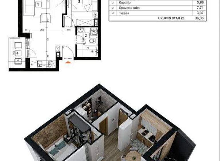 Wohnung zum Kauf provisionsfrei 109.080 € 2 Zimmer 36,4 m² 5. Geschoss Zlatibor 31315