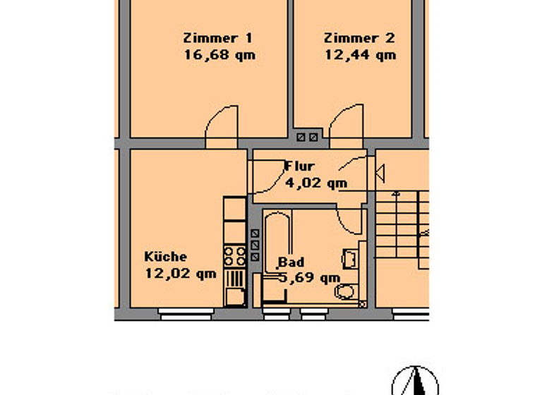 Wohnung zur Miete 300 € 2 Zimmer 50,9 m² 1. Geschoss frei ab sofort Straße der Freundschaft 74 Lauta 02991