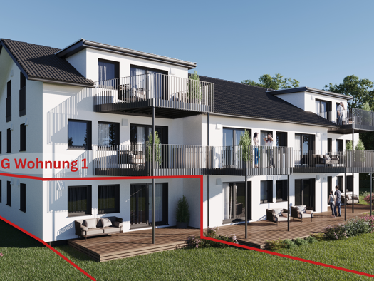 Terrassenwohnung zum Kauf - Neubau provisionsfrei als Kapitalanlage geeignet 377.900 € 3 Zimmer 86 m² Lange Straße 20 Herbertingen 88518