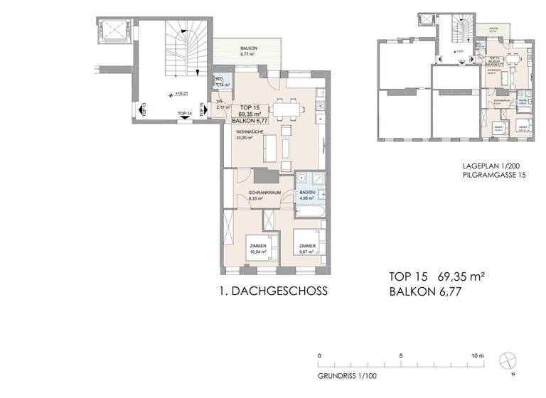 Wohnung zum Kauf 599.000 € 3 Zimmer 69,4 m² Pilgramgasse 15 Wien, Margareten / Wien 5., Margareten 1050