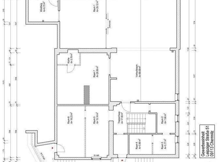 Laden zur Miete 4,88 € 12 Zimmer 337,9 m² Verkaufsfläche Leipziger Str. 51 Schloßchemnitz Chemnitz 09113
