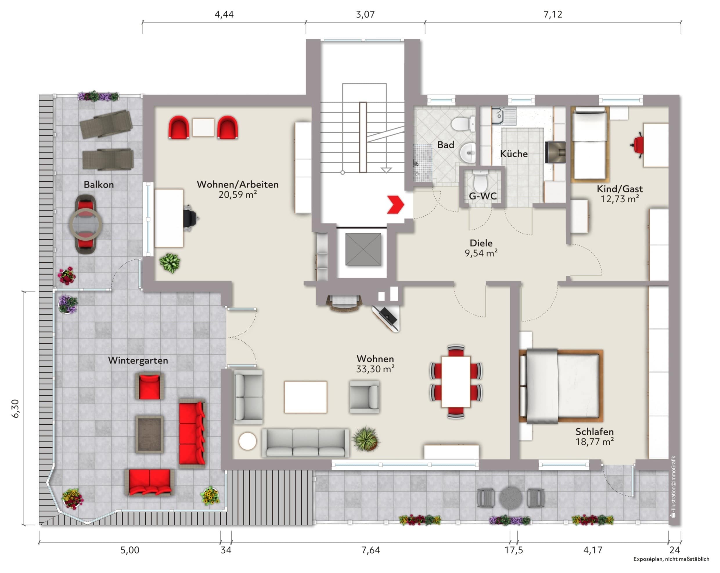 Penthouse zum Kauf 217.000 € 4 Zimmer 137 m²<br/>Wohnfläche 4.<br/>Geschoss Innenstadt Wilhelmshaven 26382