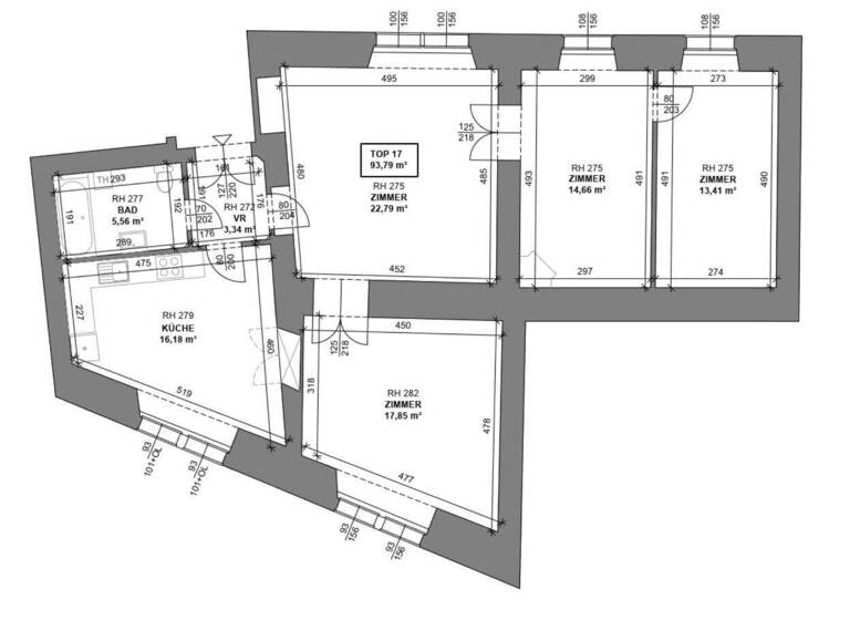 Wohnung zur Miete 1.997 € 4 Zimmer 93,8 m² 3. Geschoss Ballgasse Wien 1010