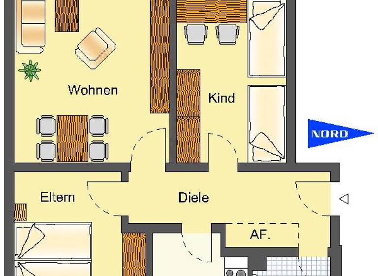 Wohnung zur Miete nur mit Wohnberechtigungsschein 443 € 3 Zimmer 69,1 m² 2. Geschoss Eichendorffweg 14 Innenstadt Detmold 32756