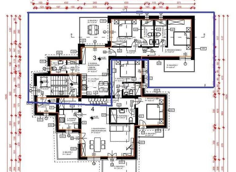 Wohnung zum Kauf 265.000 € 3 Zimmer 81 m² 1. Geschoss Centar