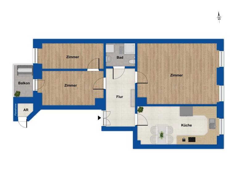 Wohnung zum Kauf 260.000 € 3 Zimmer 72 m² Südvorstadt Leipzig 04275
