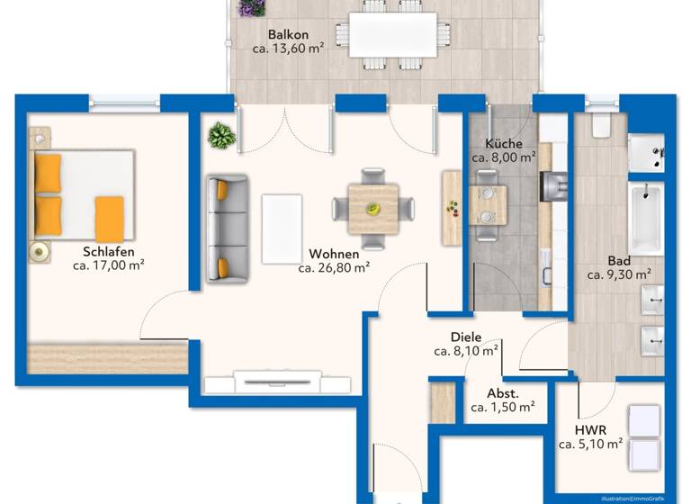 Wohnung zum Kauf 249.000 € 2 Zimmer 82 m² 1. Geschoss frei ab sofort Wiesbaden 65197