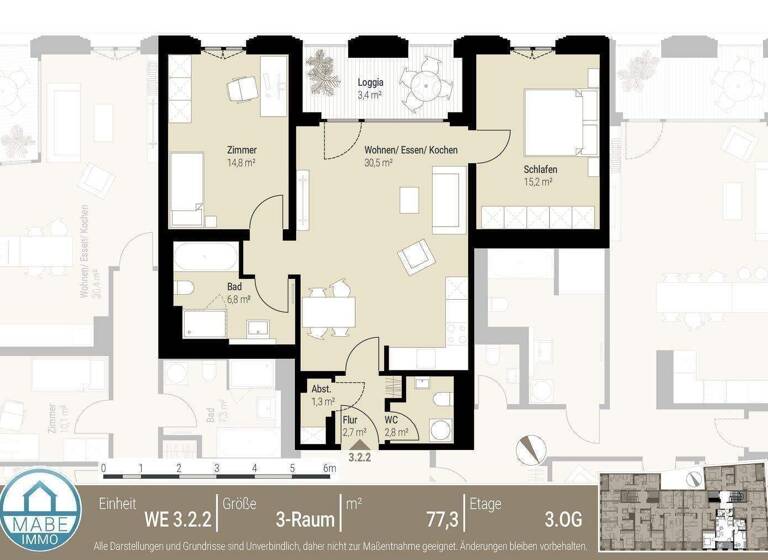 Wohnung zur Miete - Erstbezug 1.334 € 3 Zimmer 77,3 m² frei ab sofort Ringstraße 6 Innere Altstadt Dresden 01067