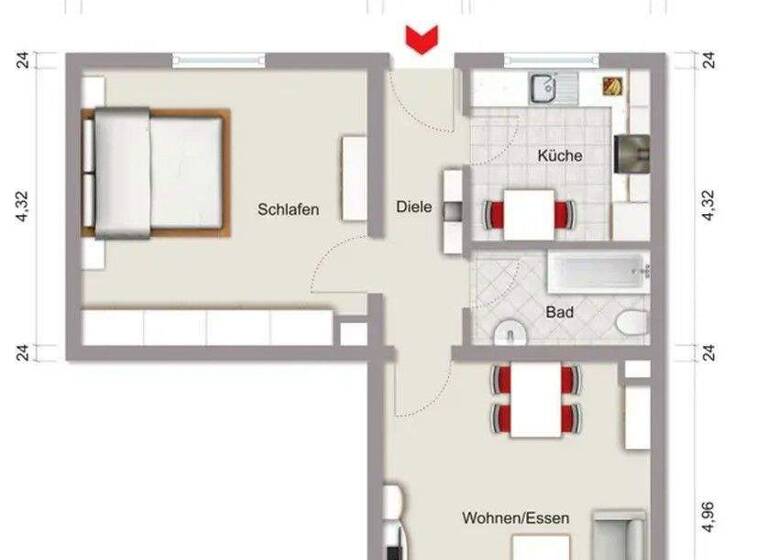 Wohnung zum Kauf provisionsfrei 150.000 € 2 Zimmer 53,4 m² 1. Geschoss Bertholdstrasse Nordstadt Pforzheim 75177